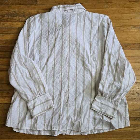 Lane Bryant White Tan Blouse - Picture 5 of 6